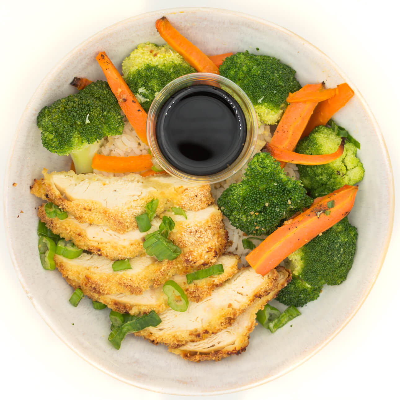 Poulet Tonkatsu, riz de Camargue et légumes