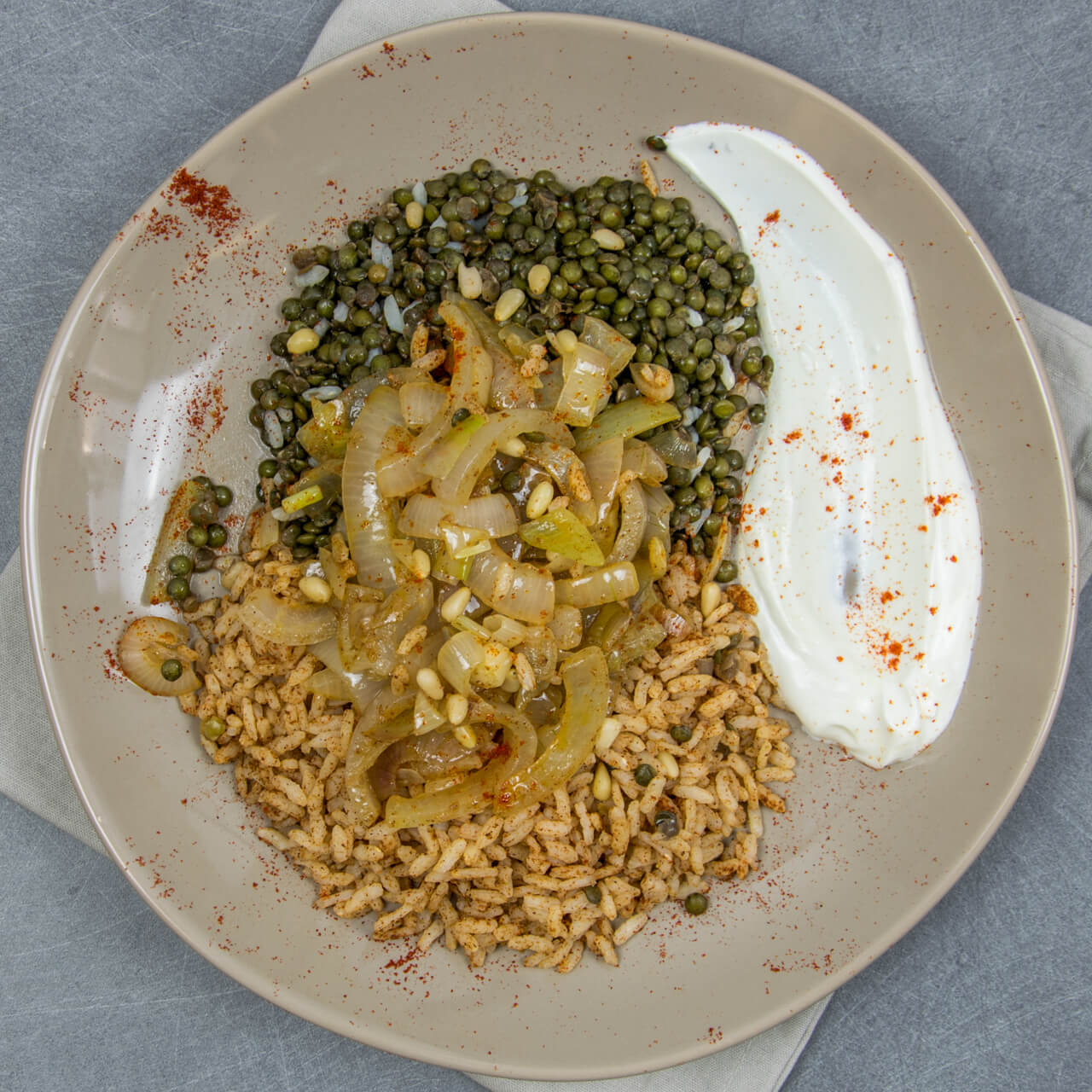 Mujadara aux lentilles et riz de Camargue IGP