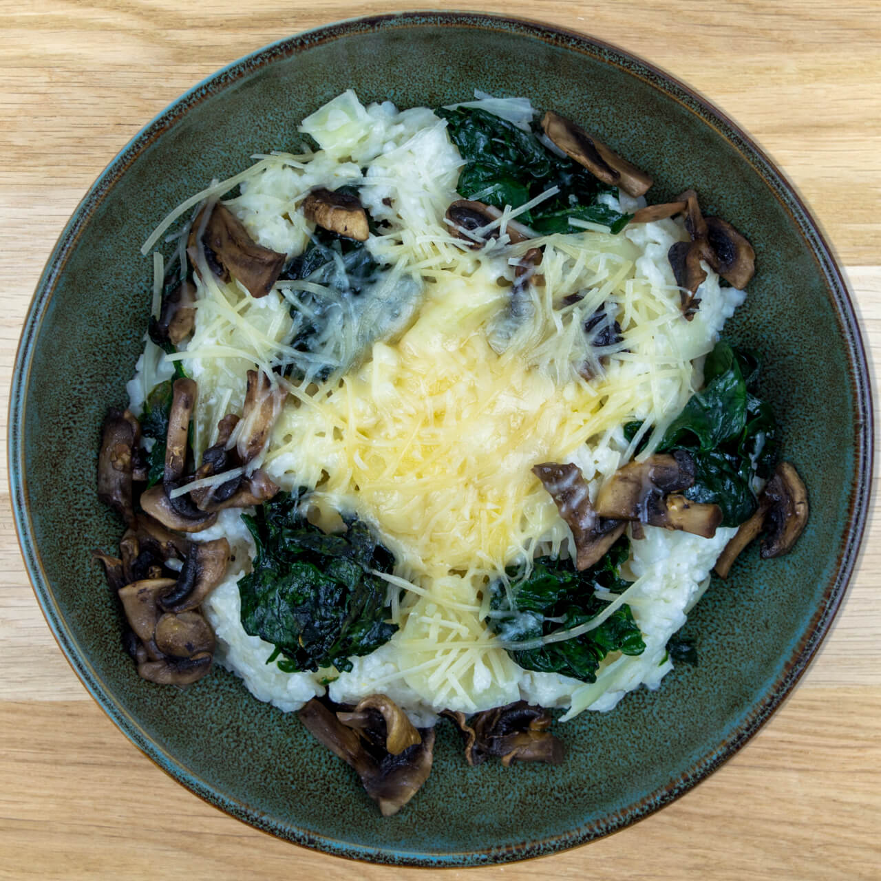 Risotto aux épinards et champignons