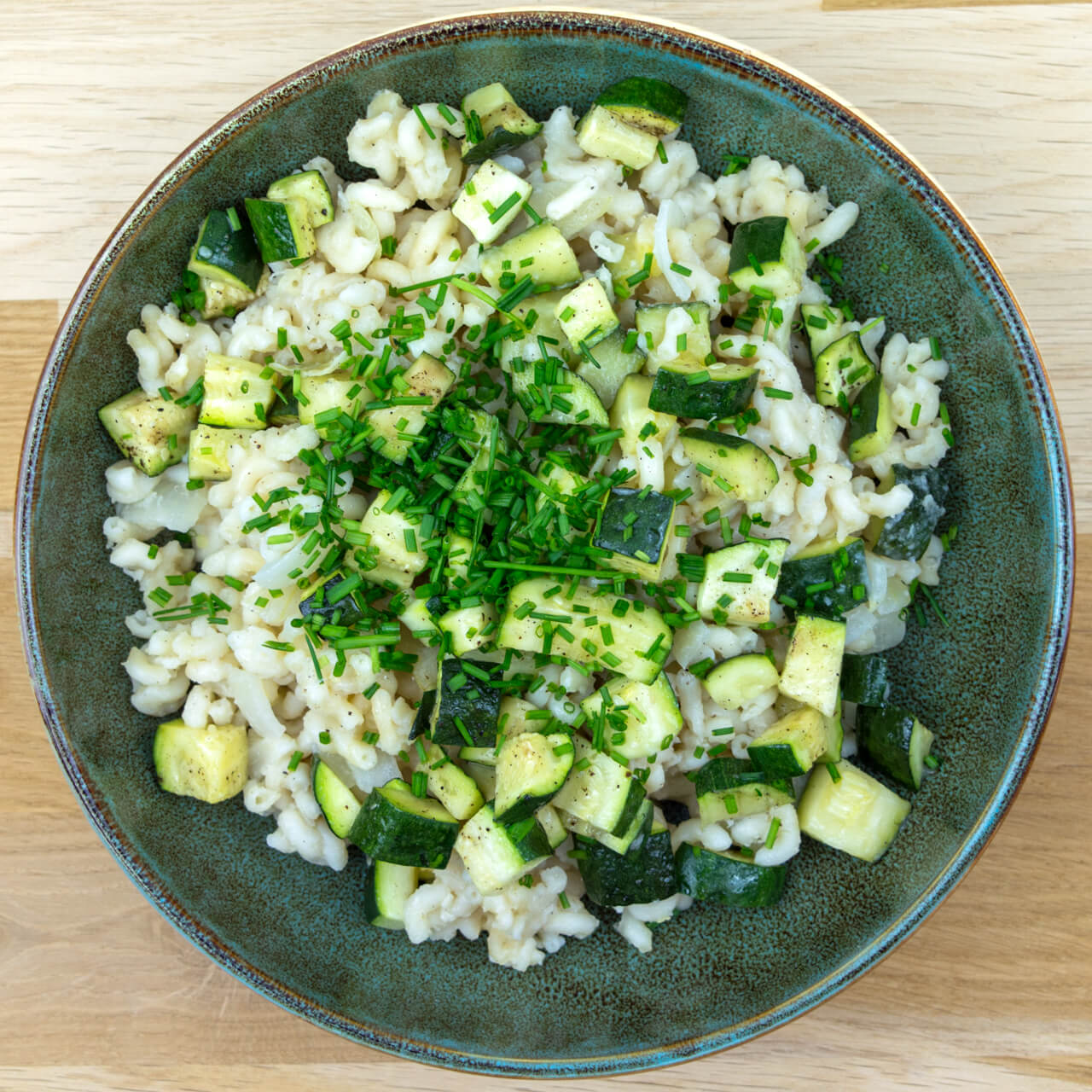 Risotto de coquillettes bio aux courgettes