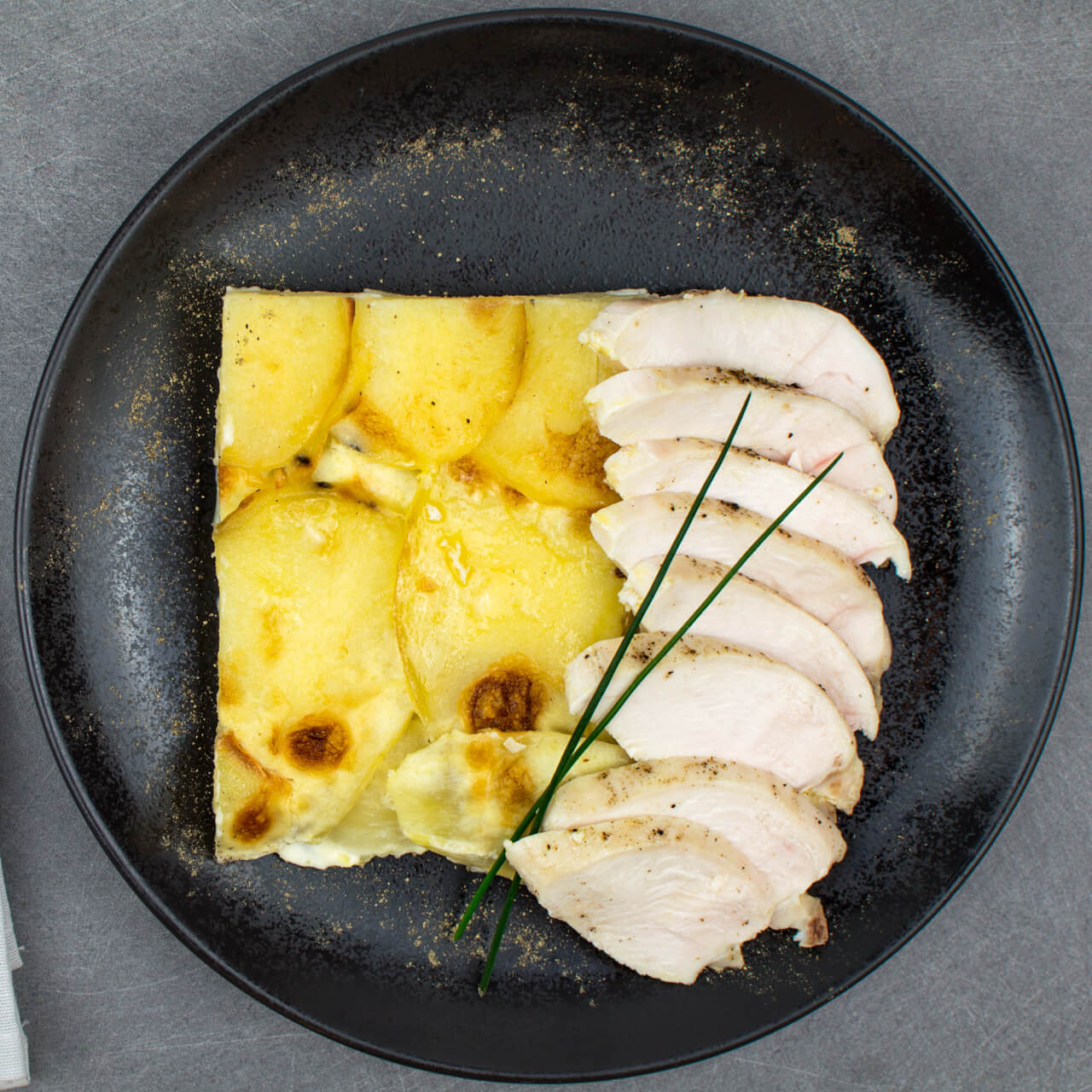 Filet de poulet rôti, gratin dauphinois