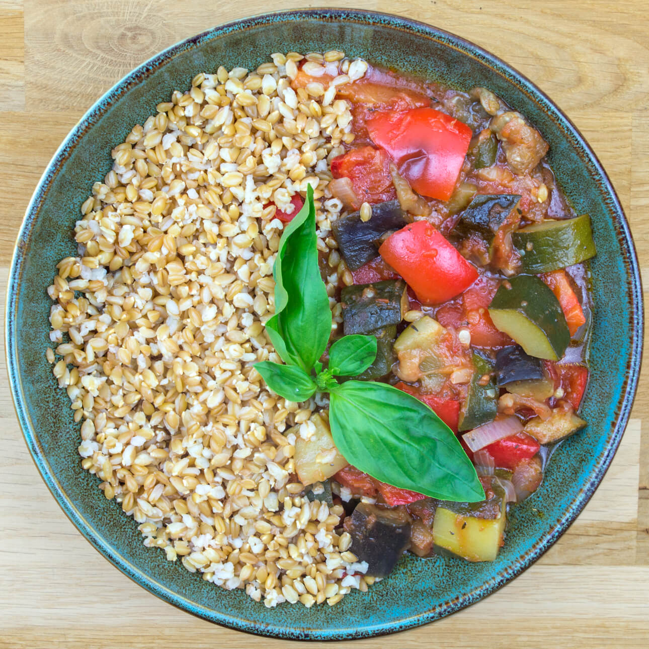 Ratatouille de légumes et petit épeautre