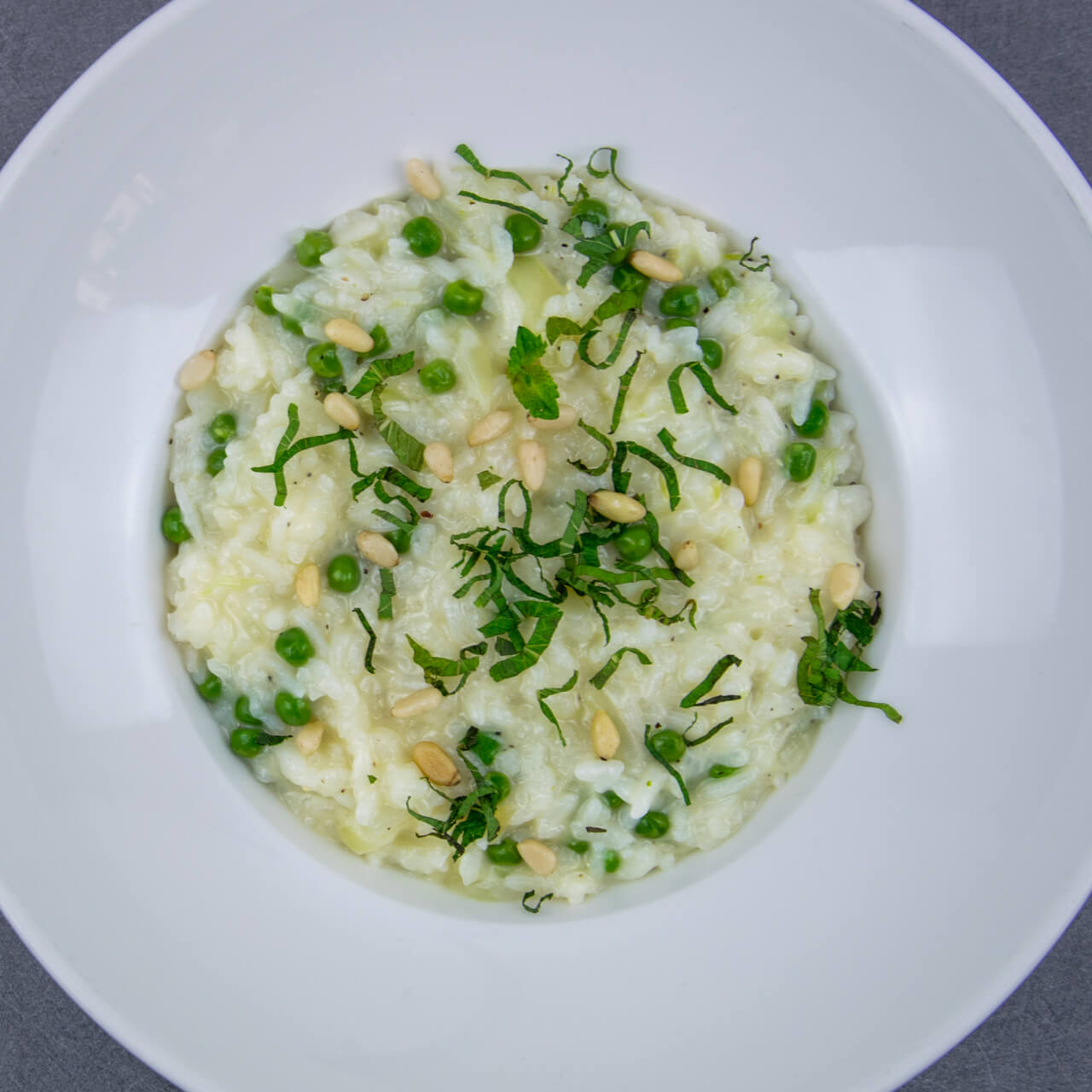 Risotto aux petits pois et à la menthe
