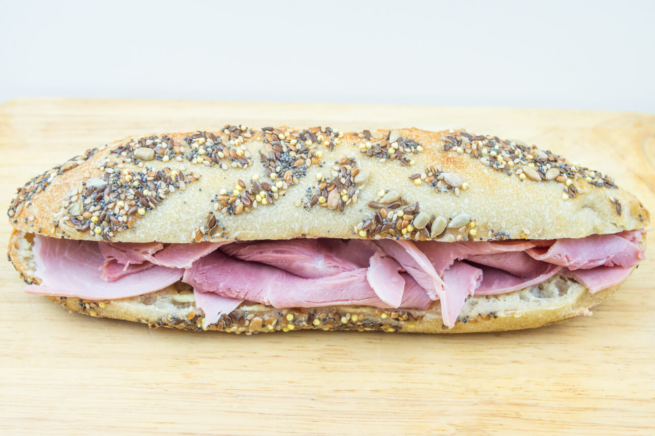 Sandwich jambon de porc fermier et beurre de Bresse