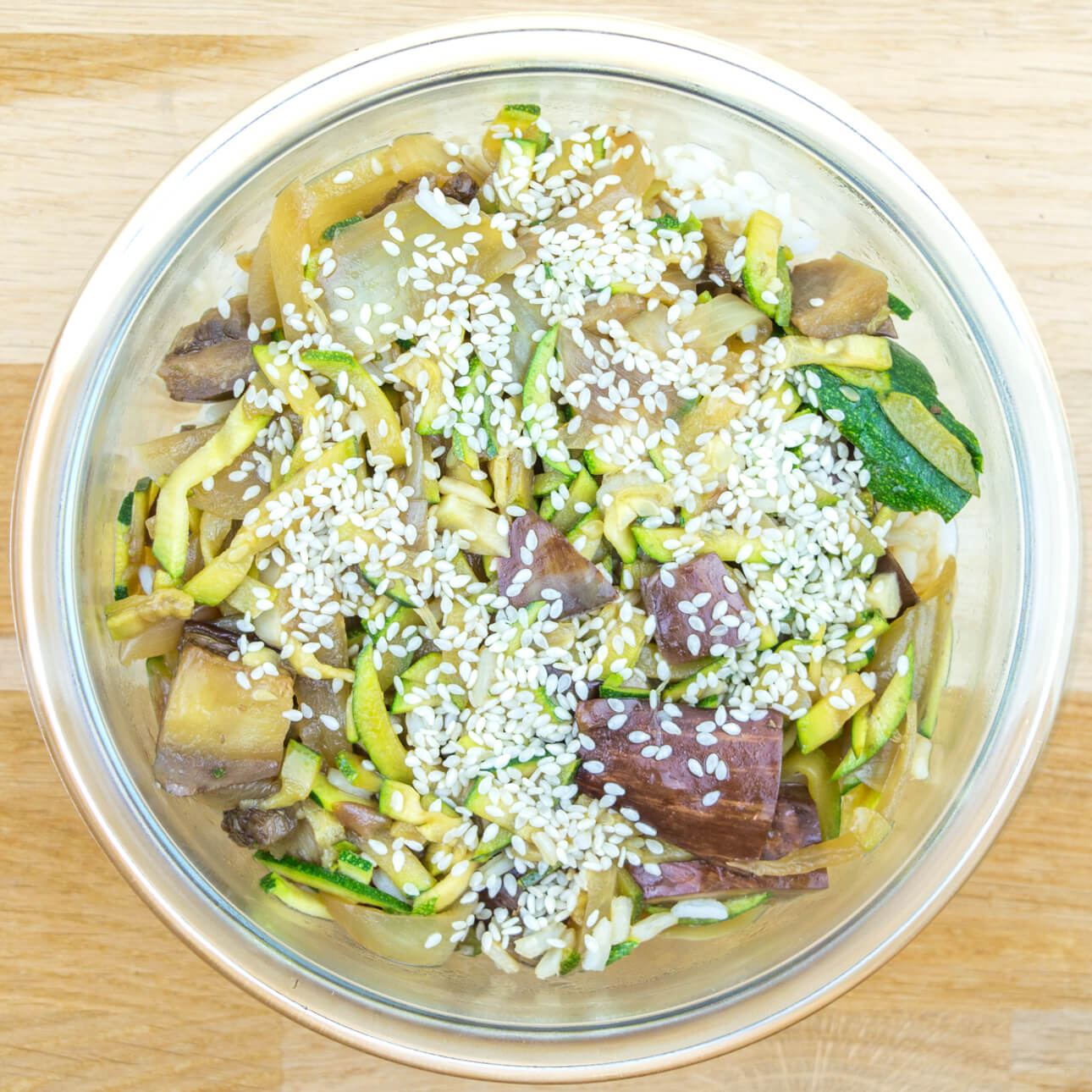 Wok de légumes de saison et riz